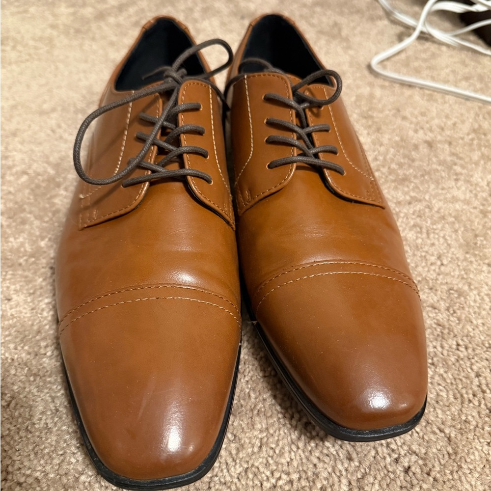 Alfani Brown Leather Dress Shoes